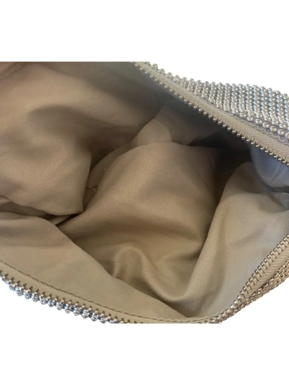 UNBRANDED Silver Rhinestone Small Bedazzled Evening Baguette Style Bag Purse